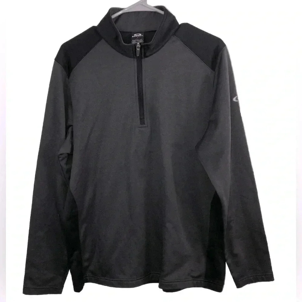 Oakley Range Pullover Fleece Blackout Light Heather Regular Fit Size Medium